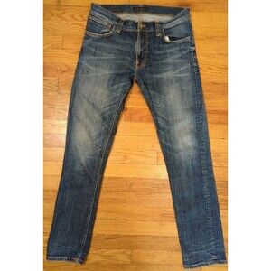 Nudie Jeans Co Men's Thin Finn Dusk Indigo Organic Cotton Denim Jeans 32 x 32